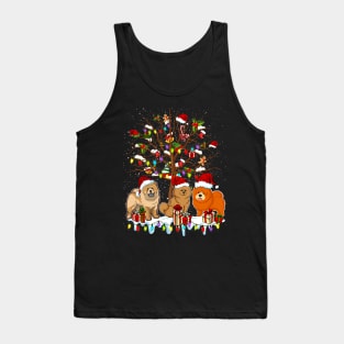 Chow Chow Christmas Tree Santa Tank Top